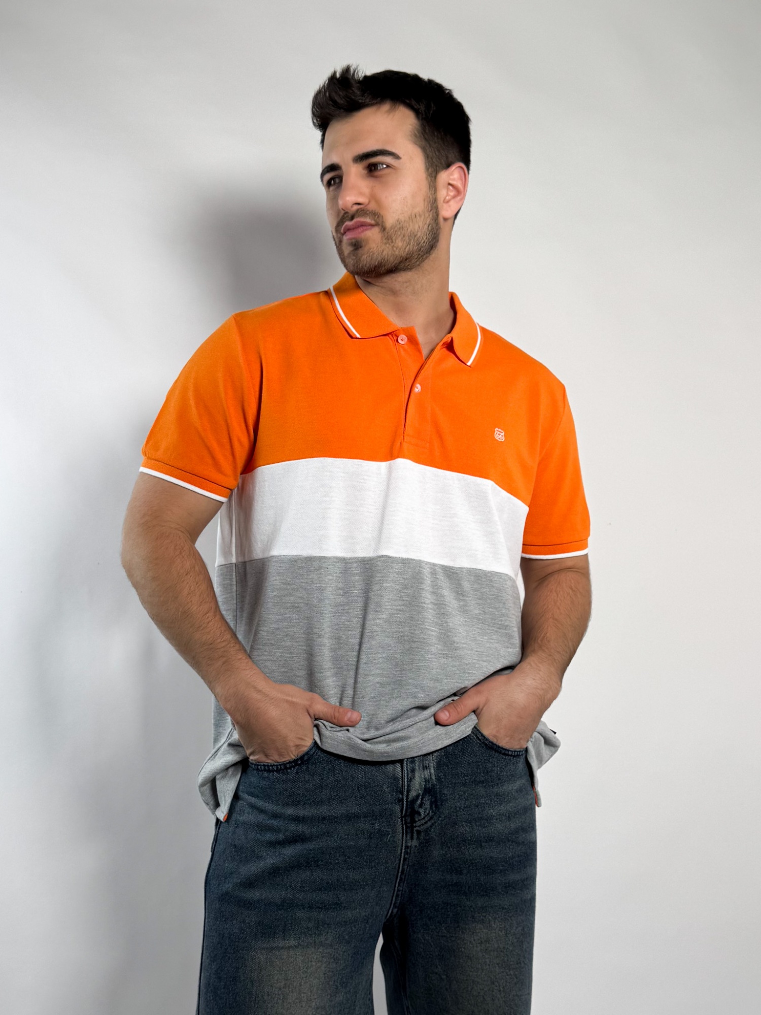 Remera polo pique combinada Costa