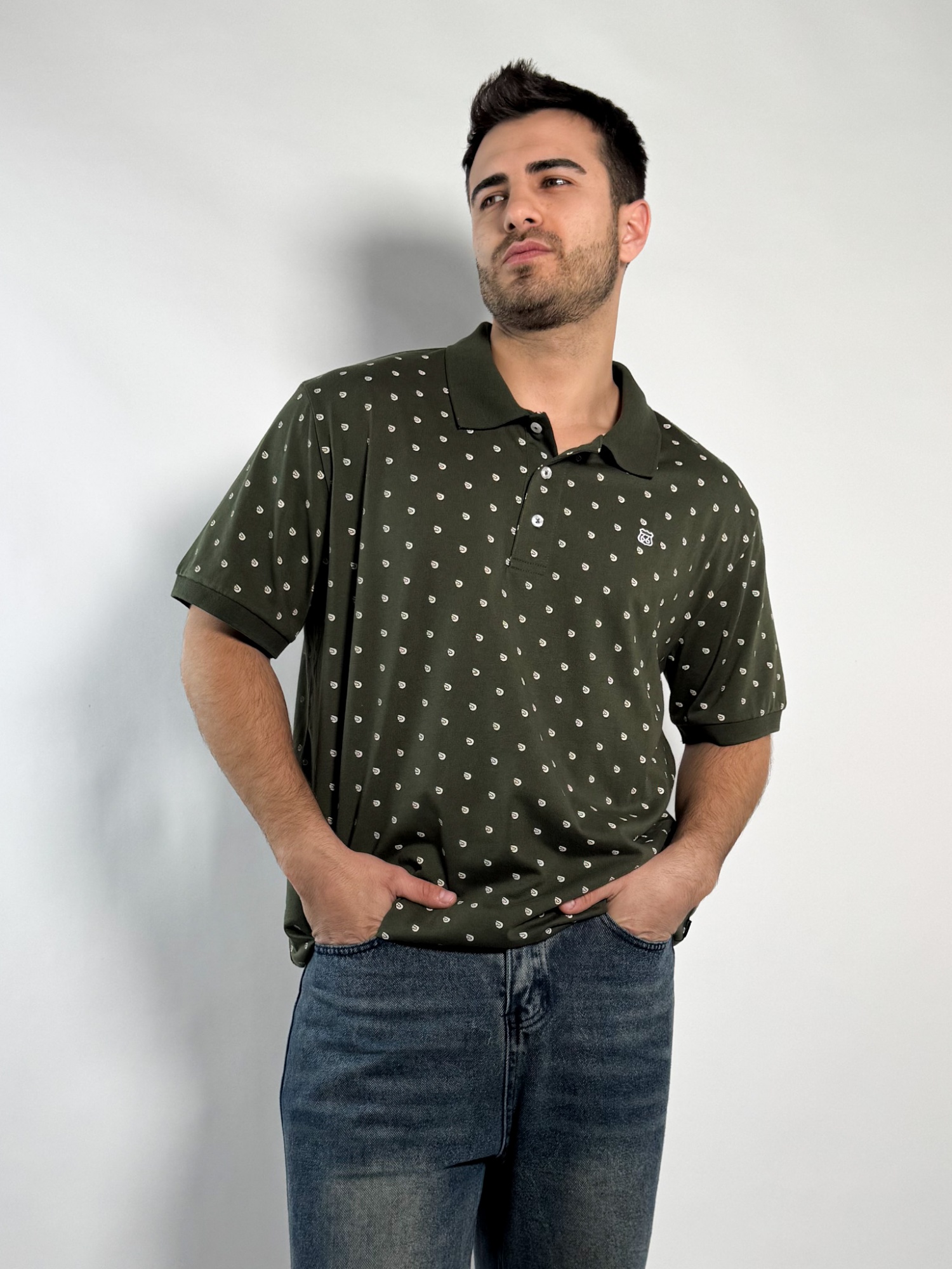 Remera polo de algodon estampada Darin 