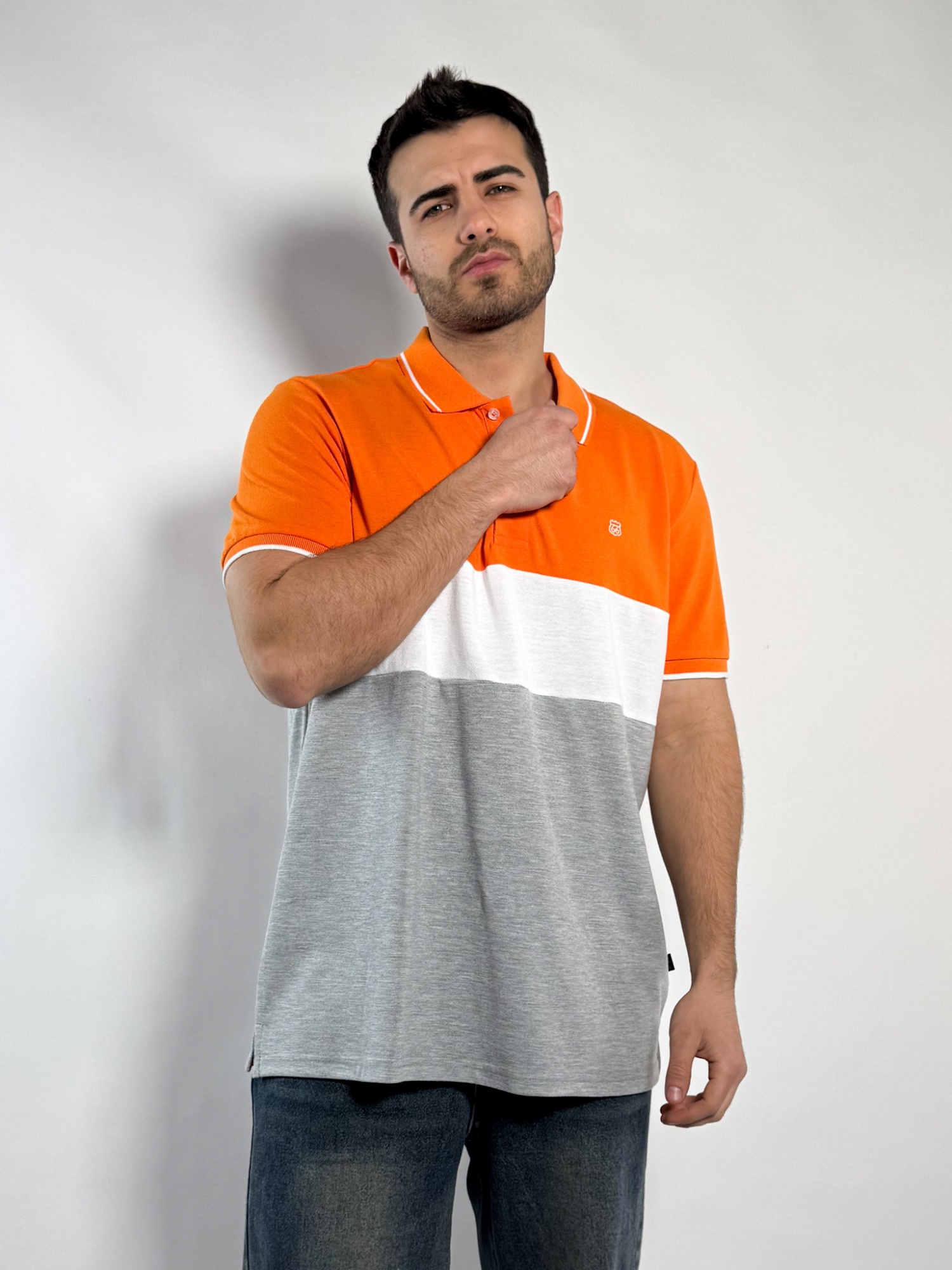 Remera polo pique combinada Costa