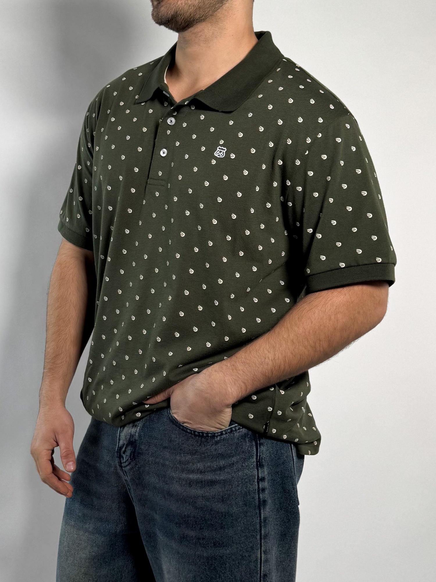 Remera polo de algodon estampada Darin 